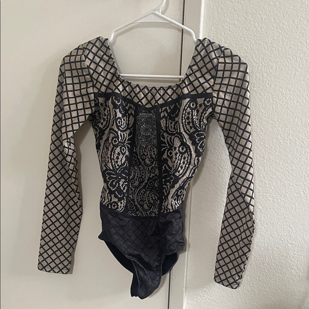 Black/tan Women's Leotard
